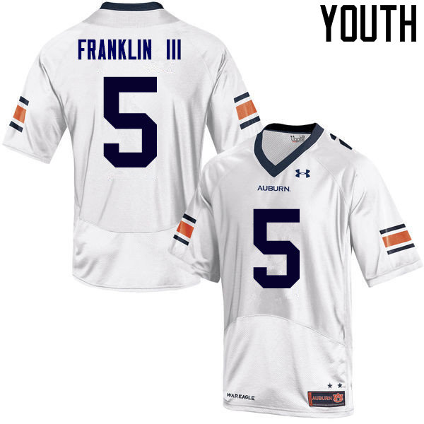 Youth Auburn Tigers #5 John Franklin III College Football Jerseys Sale-White - Click Image to Close